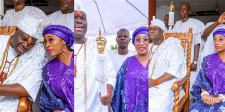 
Ooni of Ife steps out with his fifth wife, Queen Aderonke 