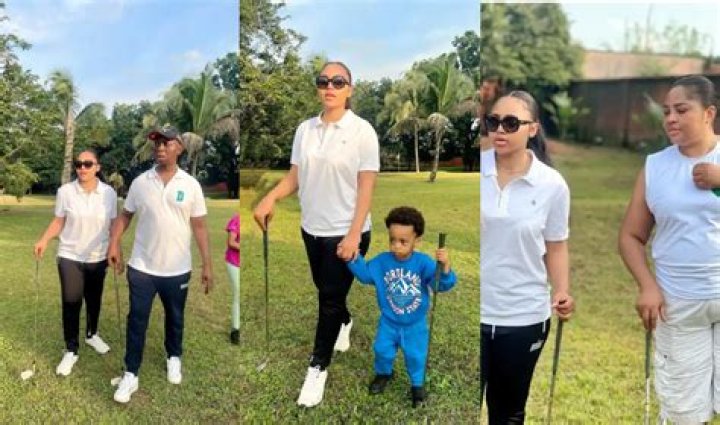 
Regina Daniels leaves fans gushing as she shares cute moments from her family golf day 