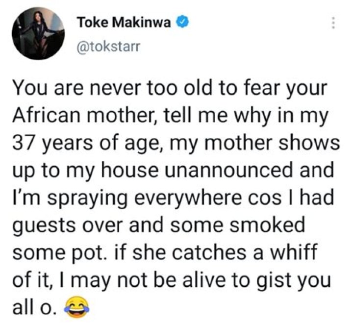 
Why I Am Scared Of My Mother At 37 – Toke Makinwa Spills 